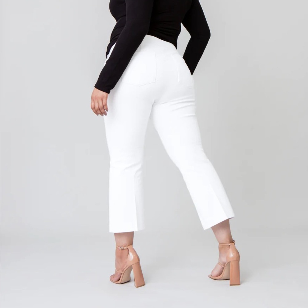SPANX On-the-Go Kick Flare Pant with Silver Lining Technology, White, XL